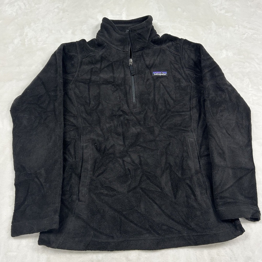 Patagonia Synchilla Fleece Pullover mens Medium Black Quarter Zip 25442